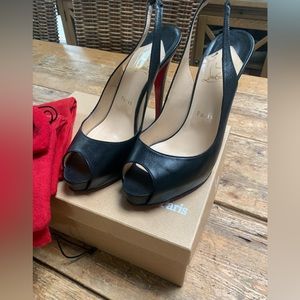 Christian Louboutin Authentic peep toe sling back pumps